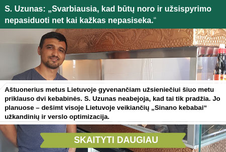 Credital verslui Partneris Sinano kebabai